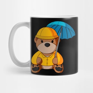 Rainy Day Umbrella Teddy Bear Mug